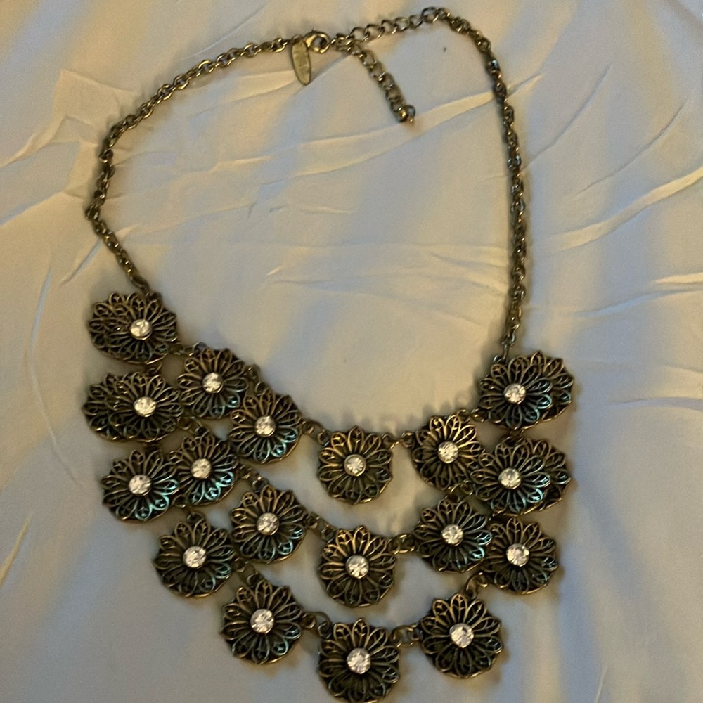 Bronze color statement necklace